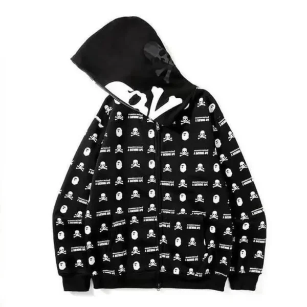 Bape Zip Cardigan Skull Hoodie