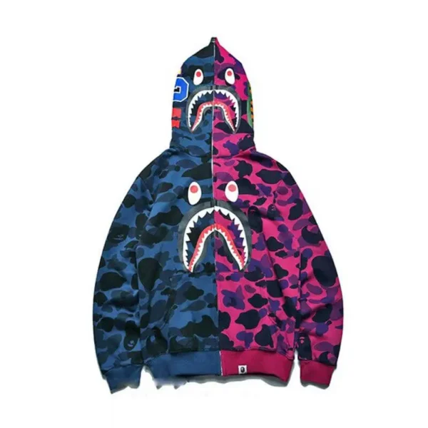 Embroidered Head Bape Shark Hoodie