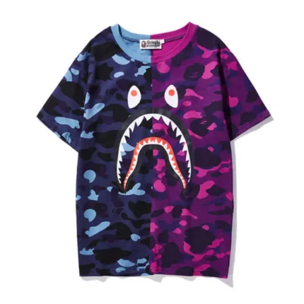 Short Sleeve Bape Shark Logo Camo T-Shirt