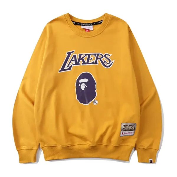 yellow-bape-x-nba-lakers-sweatshirt