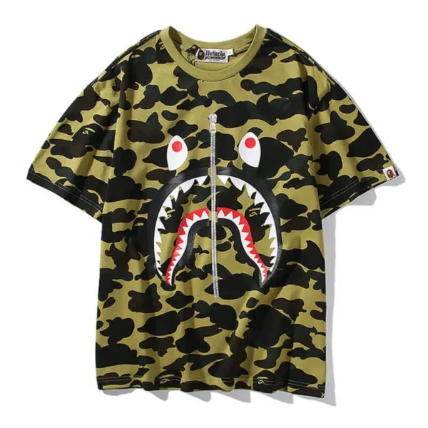 Zipper Camo Bape Shark Shirt